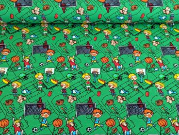 Preview: Baumwolljersey Kinder Spielen Sport Fußball Baseball Grün